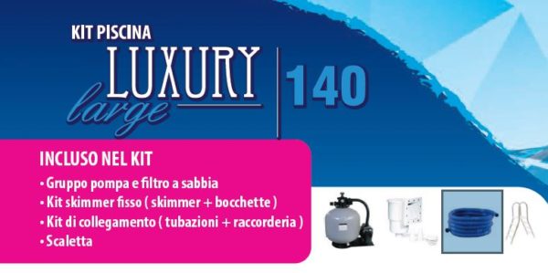 Piscina MARETTO Luxury Large h 140 - 3x6m - Colore Azzurro + KIT Piscina.-3697