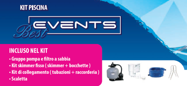 Piscina MARETTO Event Best h 125 - 6x12 m - Colore Azzurro + KIT Piscina.-3752