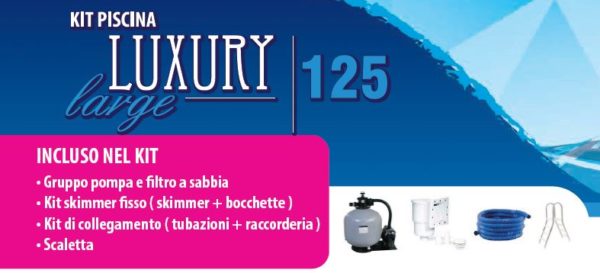 Piscina MARETTO Luxury Large h125 - 3x6m - Colore Azzurro + KIT Piscina.-3644