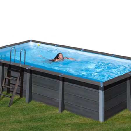 Piscina fuori terra Rettangolare in legno composito 606x326 cm 124 cm.-0