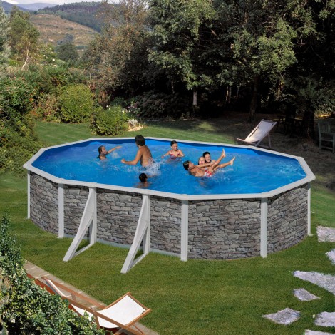 Piscine fuori terra Ovale & Rotonde Serie Cerdena H 120 cm.-0