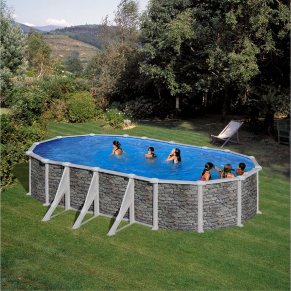 Piscine fuori terra Ovale & Rotonde Serie Corcega H 132 cm.-0